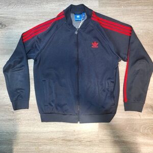 ADIDAS Originals Men’s Track Vintage Jacket Navy Blue Red Size XL